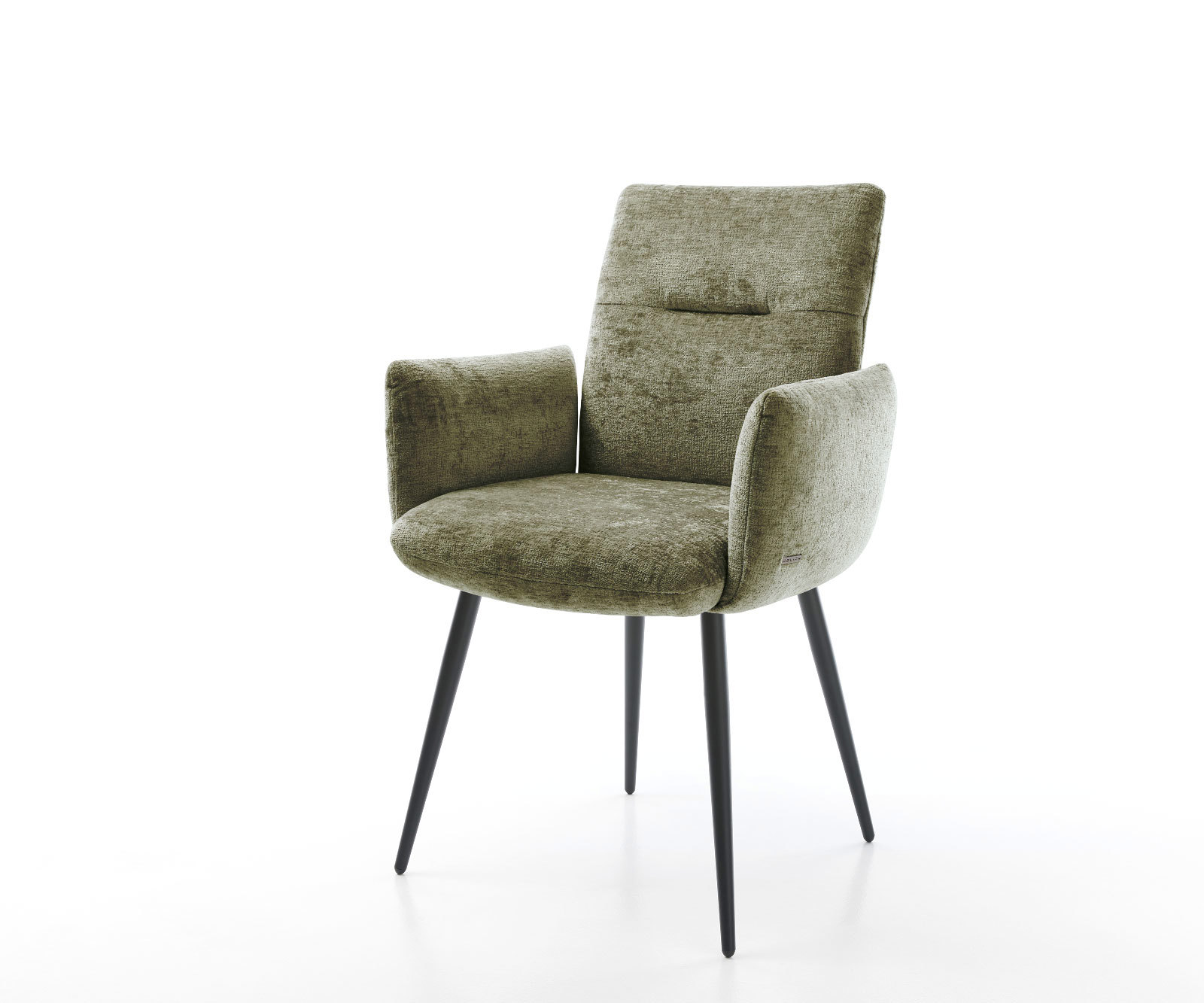 Étkezőszék Jova-Flex karfás mikroszálas oliva 4 lábas kúpos fekete zsákrugós