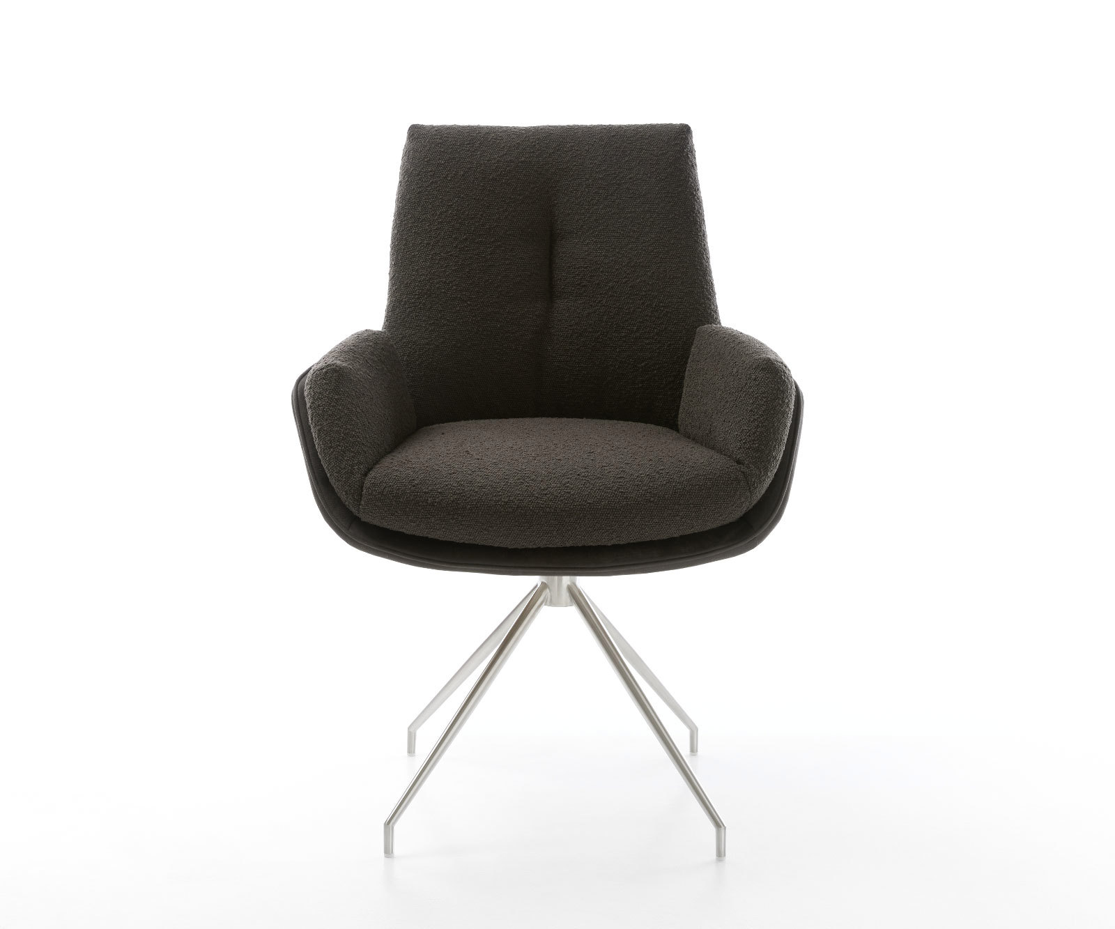 Étkezőszék Clea-Flex vegyes anyag fekete kereszt láb kúpos rozsdamentes acél 180° forgatható - Image 2