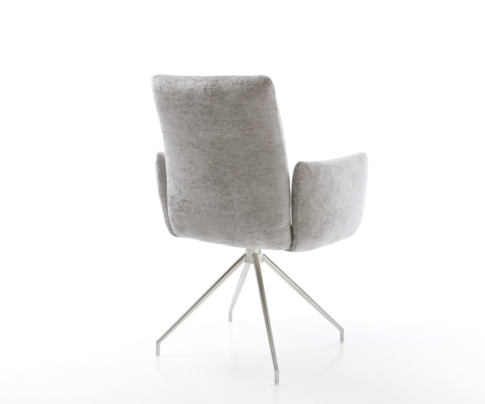 Étkezőszék Jova-Flex karfás mikroszálas ezüstszürke kereszt láb kúpos rozsdamentes acél 180° forgatható zsákrugós - Image 5