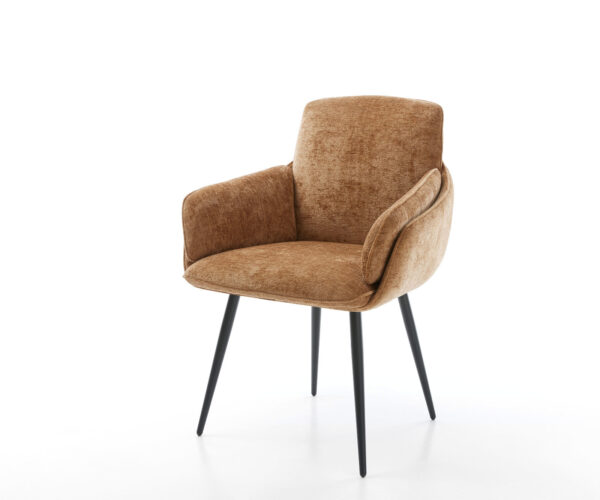 Étkezőszék Luan-Flex karfás mikroszálas rozsdás 4 lábú kúpos fekete