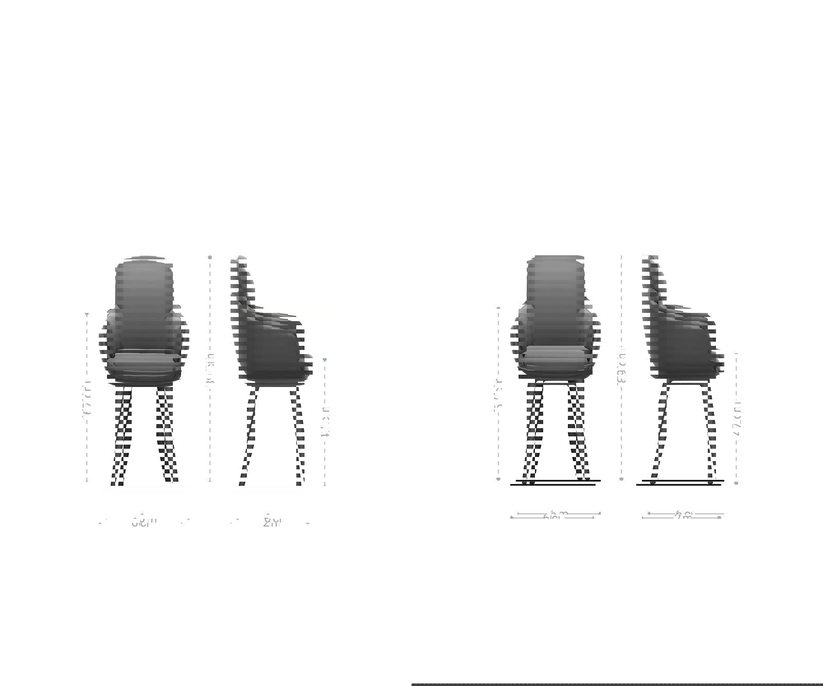 Étkezőszék Luan-Flex karfás mikroszálas rozsdás 4 lábú kúpos fekete - Image 6