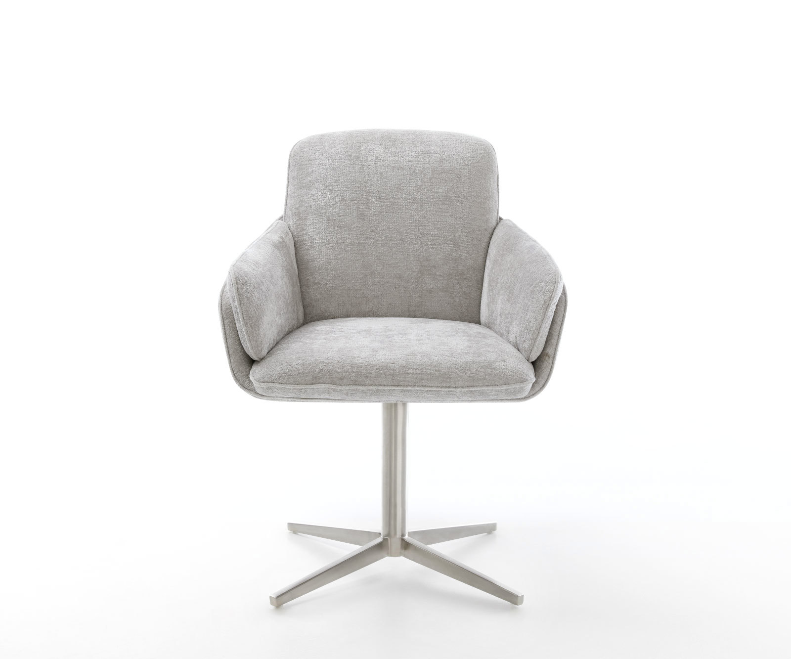 Étkezőszék Luan-Flex karfás mikroszálas ezüstszürke rozsdamentes acél láb 360° forgatható - Image 2