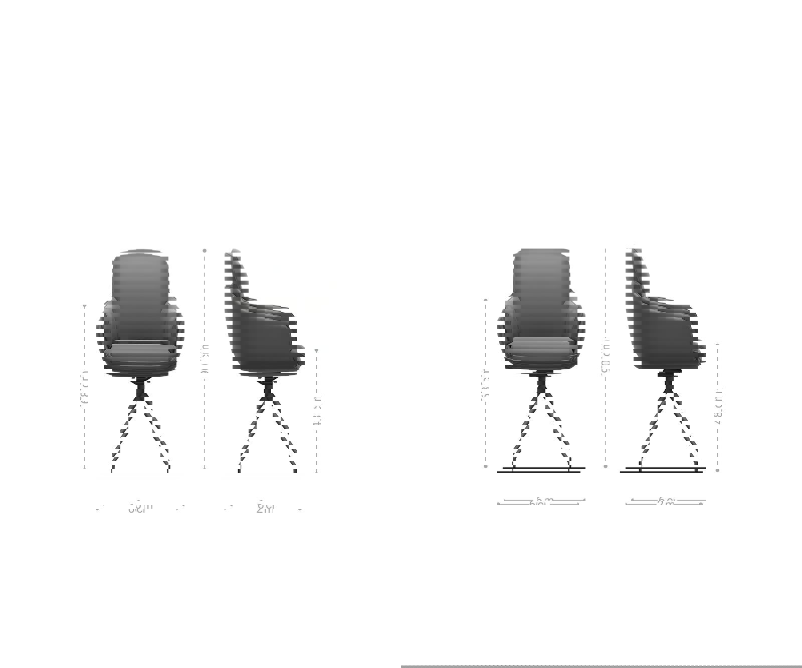 Étkezőszék Luan-Flex karfás mikroszálas ezüstszürke kúpos rozsdamentes acél kereszt lábbal 180° forgatható - Image 6
