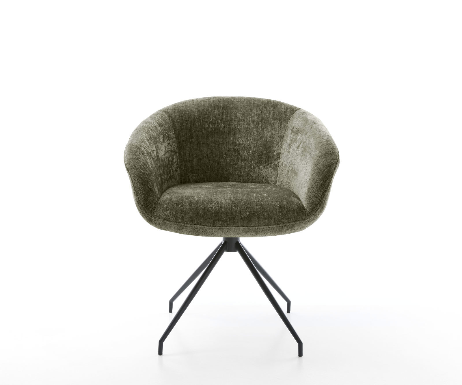 Étkezőszék Vinka-Flex karfás mikroszálas oliva kereszt láb kúpos fekete 180° forgatható zsákrugós - Image 2