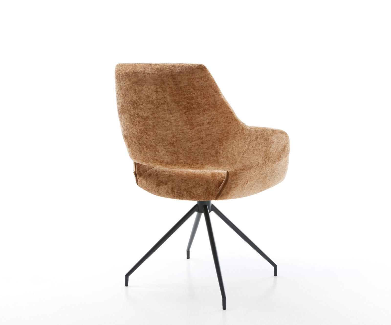 Étkezőszék Yago-Flex karfás chenille rozsdás kereszt láb kúpos fekete 180° forgatható zsákrugós - Image 5