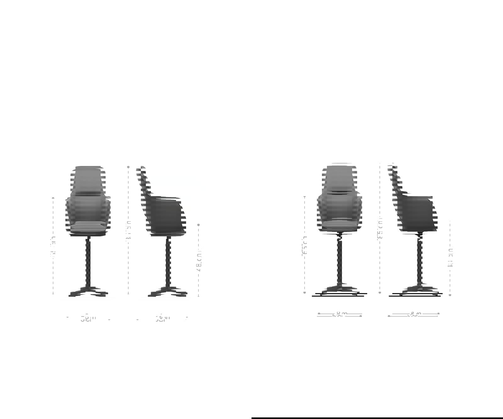 Étkezőszék Pejo-Flex chenille rozsdás fekete láb 360° forgatható zsákrugós - Image 6