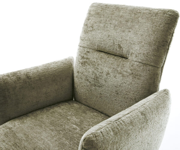 Étkezőszék Jova-Flex karfás mikroszálas oliva kereszt láb kúpos fekete 180° forgatható zsákrugós - Image 4