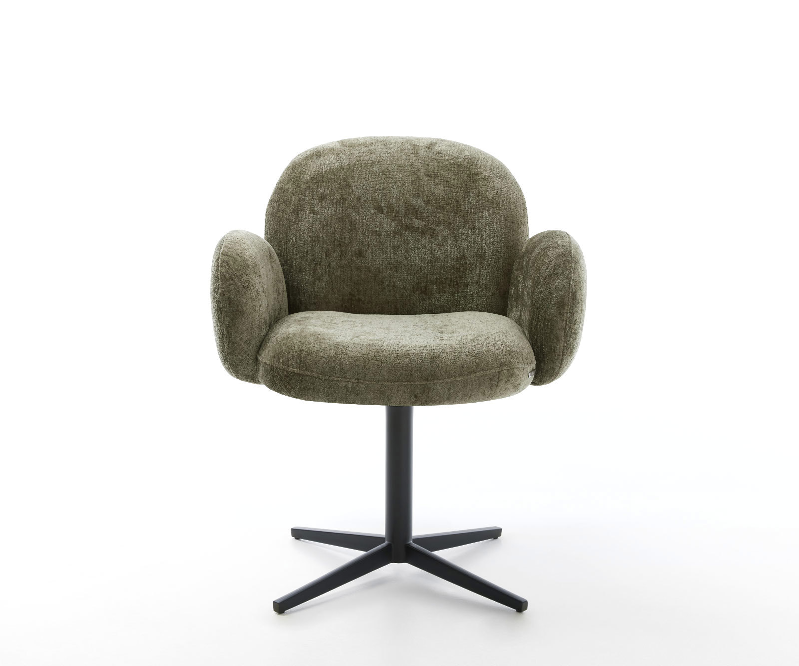 Étkezőszék Nube-Flex karfás mikroszálas oliva fekete láb 360° forgatható zsákrugós - Image 2