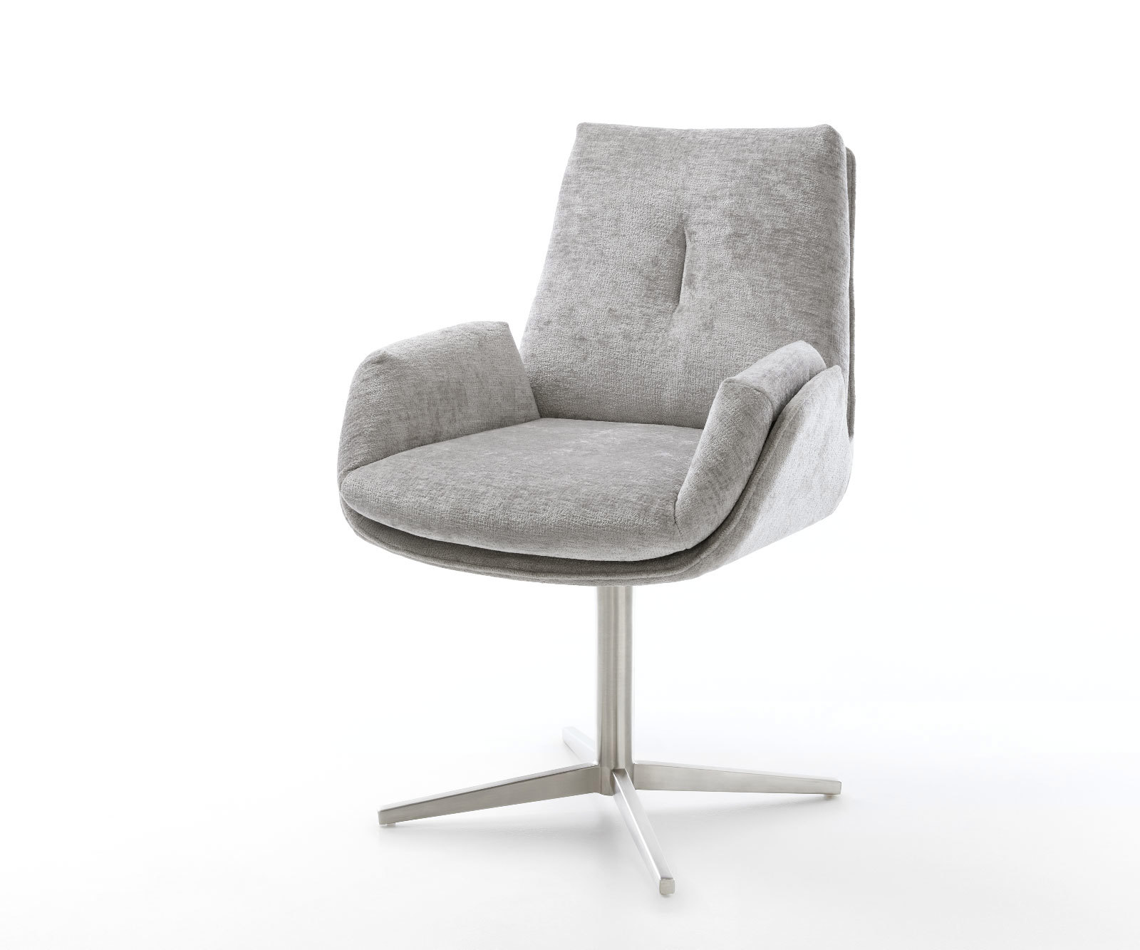 Étkezőszék Clea-Flex mikroszálas ezüstszürke fém láb 360° forgatható