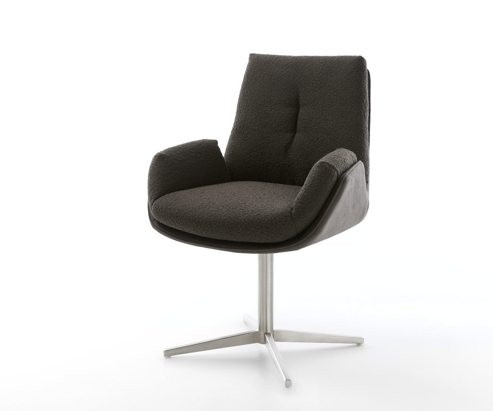 Étkezőszék Clea-Flex vegyes anyag fekete rozsdamentes acél kereszt láb 360° forgatható