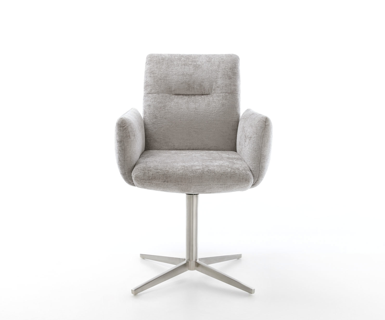 Étkezőszék Jova-Flex karfás mikroszálas ezüstszürke rozsdamentes acél láb 360° forgatható zsákrugós - Image 2