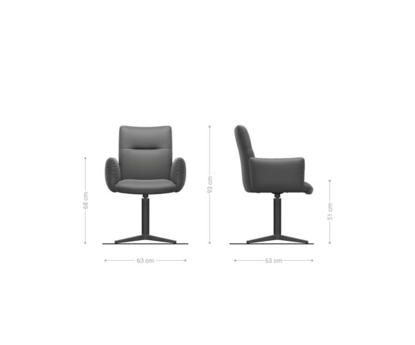 Étkezőszék Jova-Flex karfás mikroszálas oliva fekete láb 360° forgatható zsákrugós - Image 6