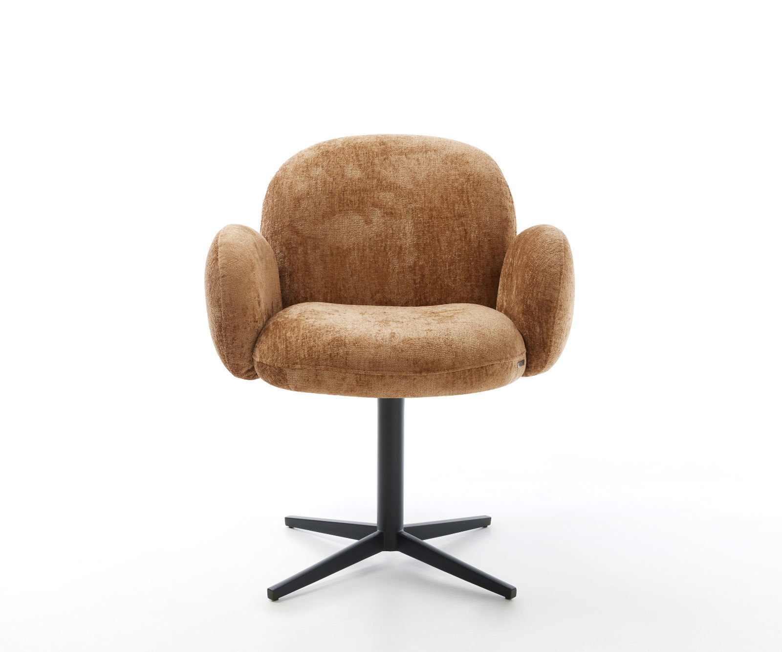 Étkezőszék Nube-Flex karfás chenille rozsdás lábkereszt fekete 360° forgatható zsákrugós - Image 2