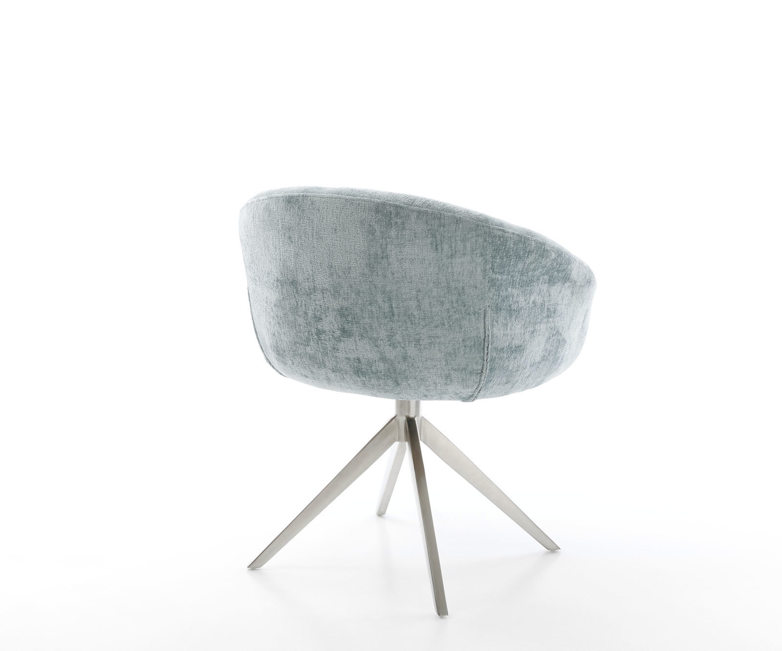 Étkezőszék Vinka-Flex karfás mikroszálas pasztellkék kereszt láb széles rozsdamentes acél 360° forgatható hintamechanizmus zsákrugós - Image 5