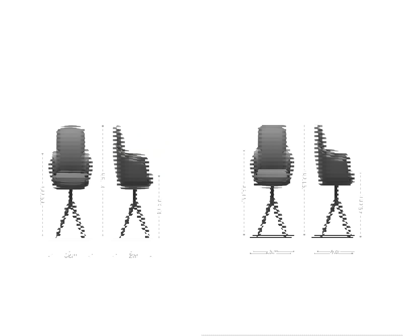 Étkezőszék Luan-Flex karfás mikroszálas ezüstszürke kereszt láb széles rozsdamentes acél 360° forgatható billenő funkció - Image 6