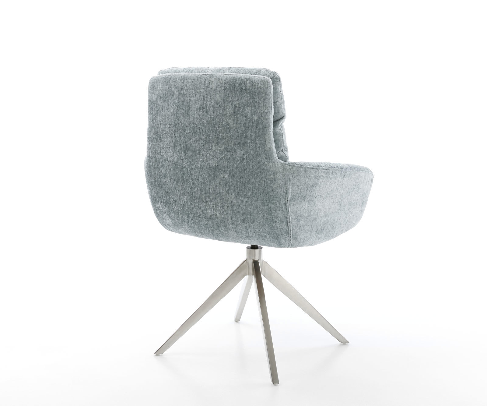 Étkezőszék Abelia-Flex karfás mikroszálas pasztellkék kereszt láb széles rozsdamentes acél 360° forgatható billenő funkcióval - Image 5