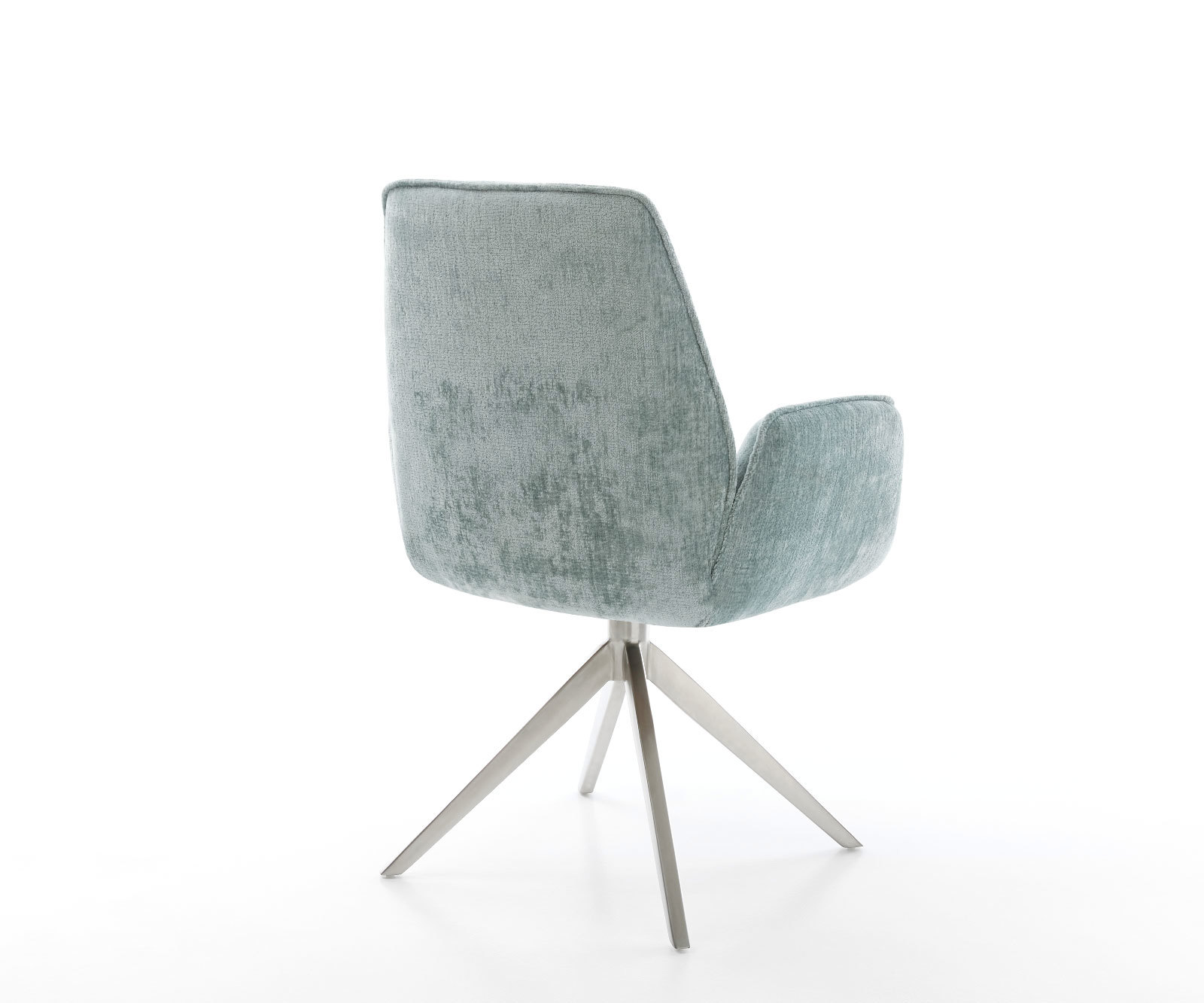 Étkezőszék Zoa-Flex mikroszálas pasztellkék kereszt láb széles rozsdamentes acél 360° forgatható billenő zsákrugós - Image 5