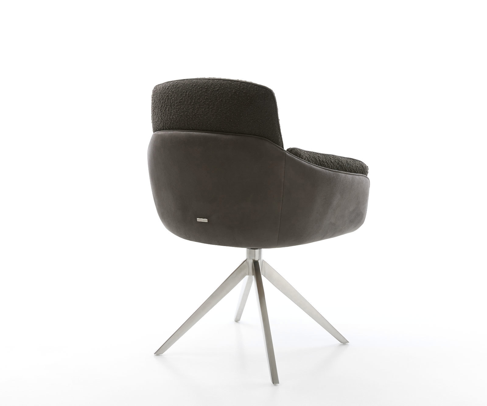 Étkezőszék Luan-Flex karfás vegyes anyag fekete kereszt láb széles rozsdamentes acél 360° forgatható billenő funkcióval - Image 5