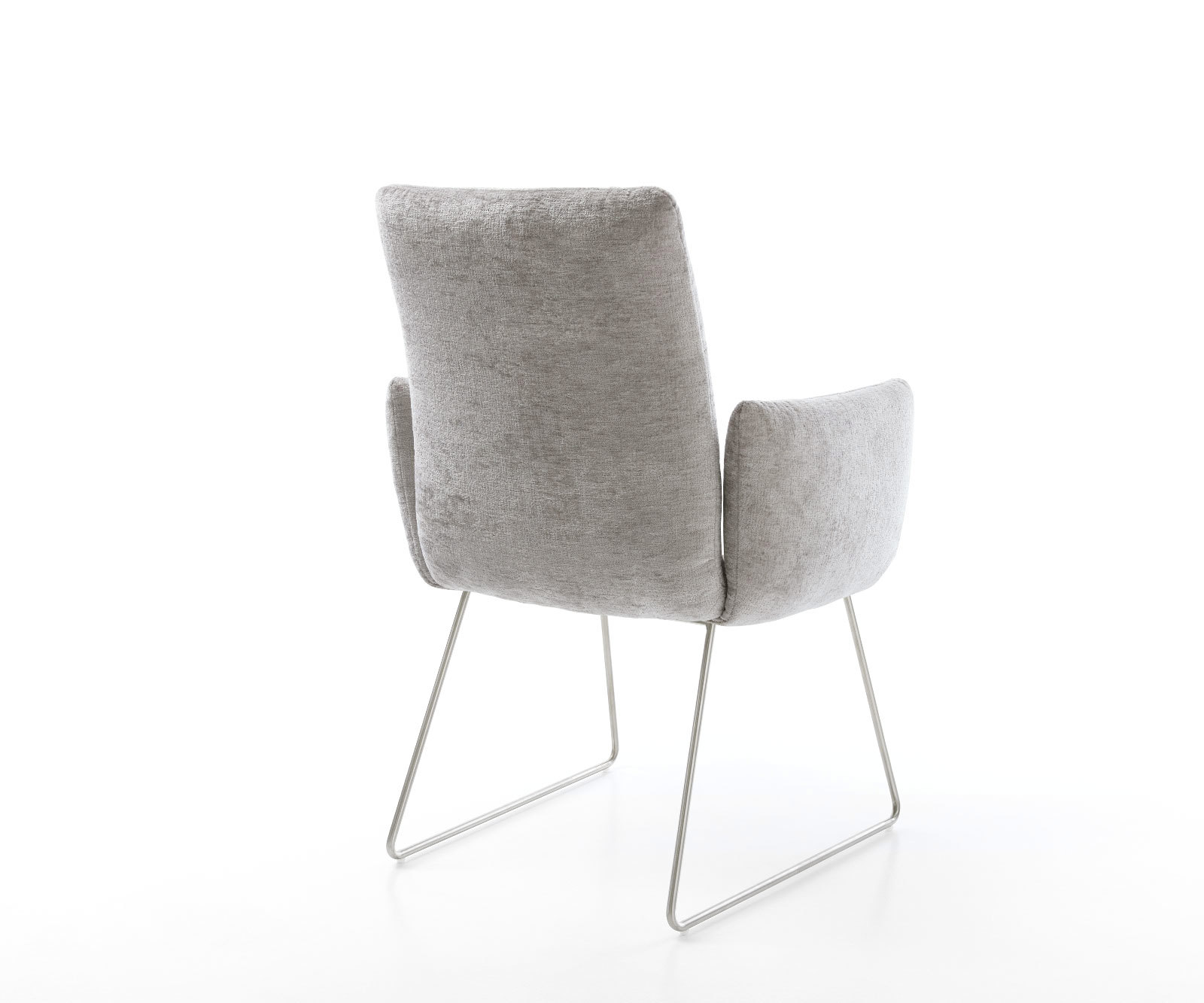 Étkezőszék Jova-Flex karfás mikroszálas ezüstszürke vékony fém lábazat rozsdamentes acél zsákrugós - Image 5