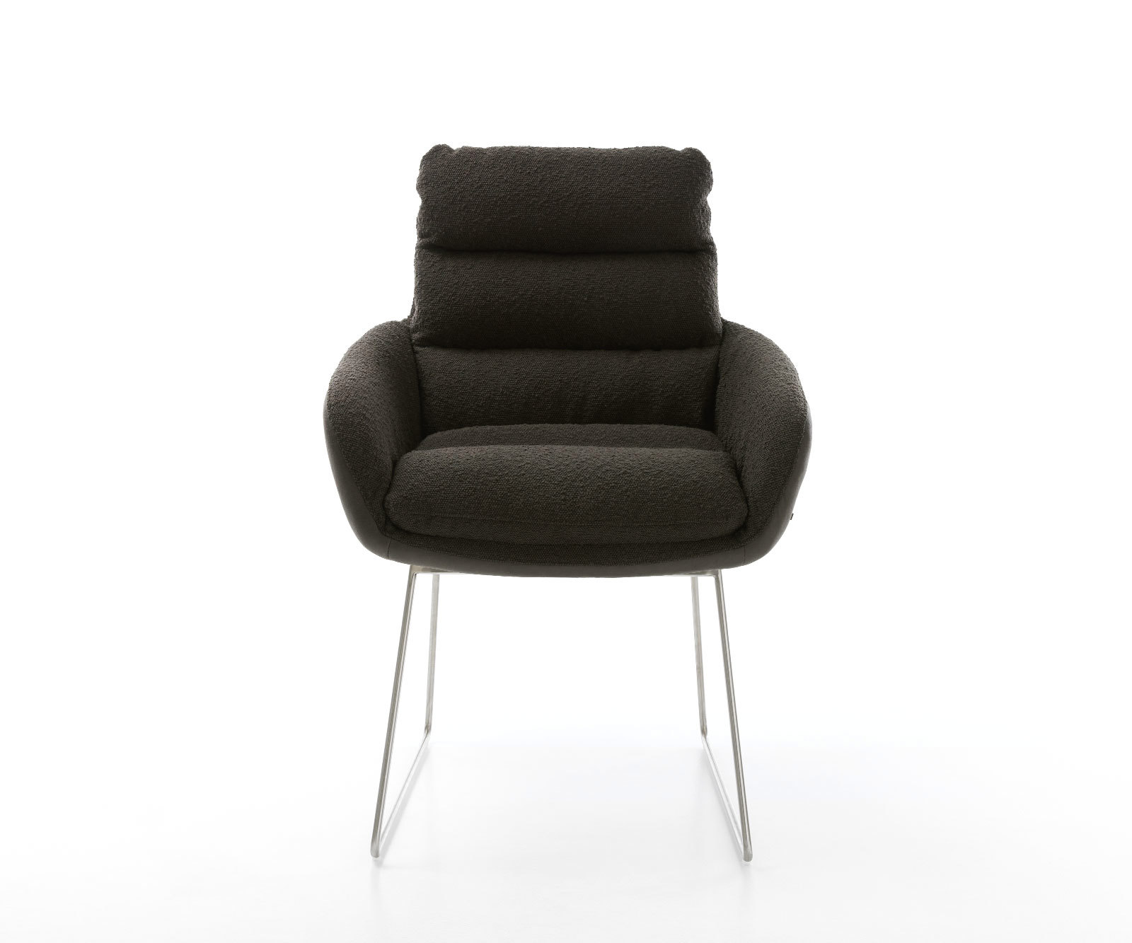 Étkezőszék Abelia-Flex karfás vegyes anyag fekete vékony lábazat rozsdamentes acél - Image 2