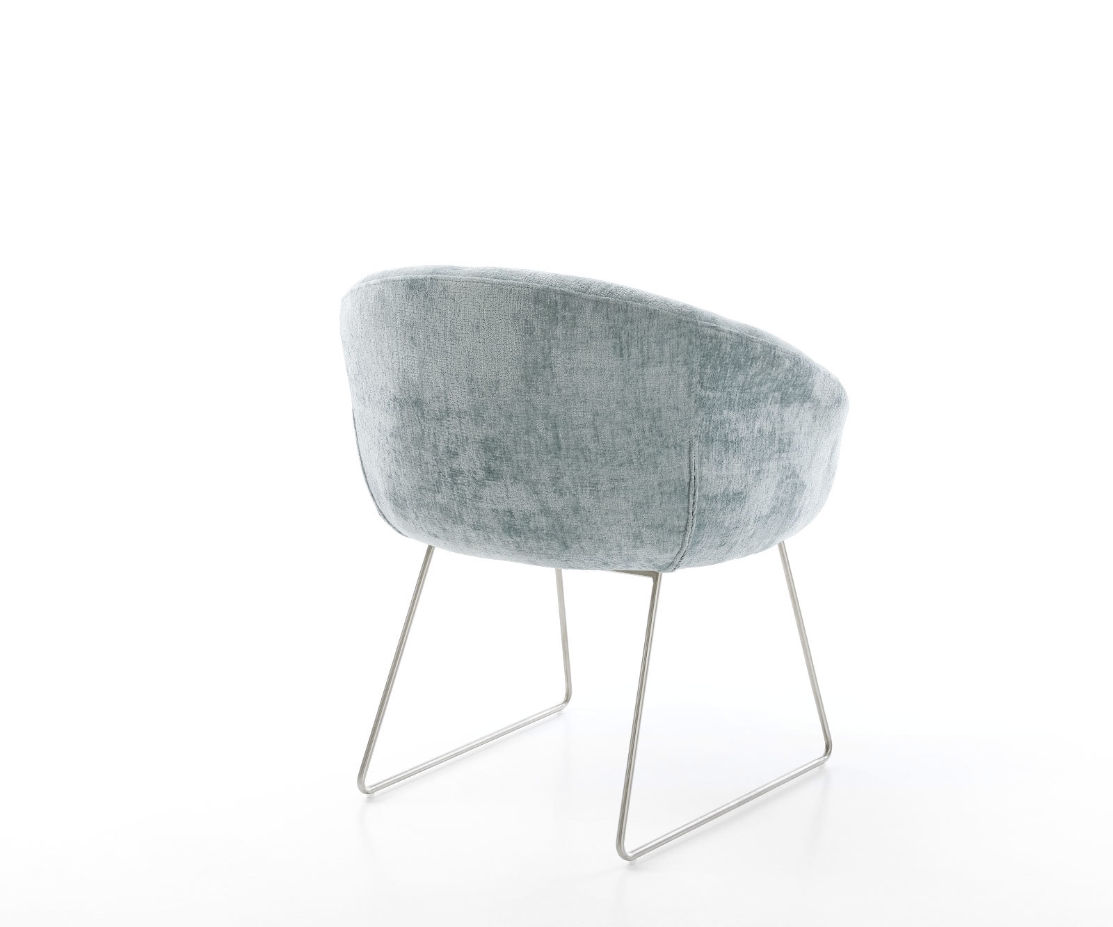 Étkezőszék Vinka-Flex karfás mikroszálas pasztellkék vékony fém láb zsákrugós rugózattal - Image 5