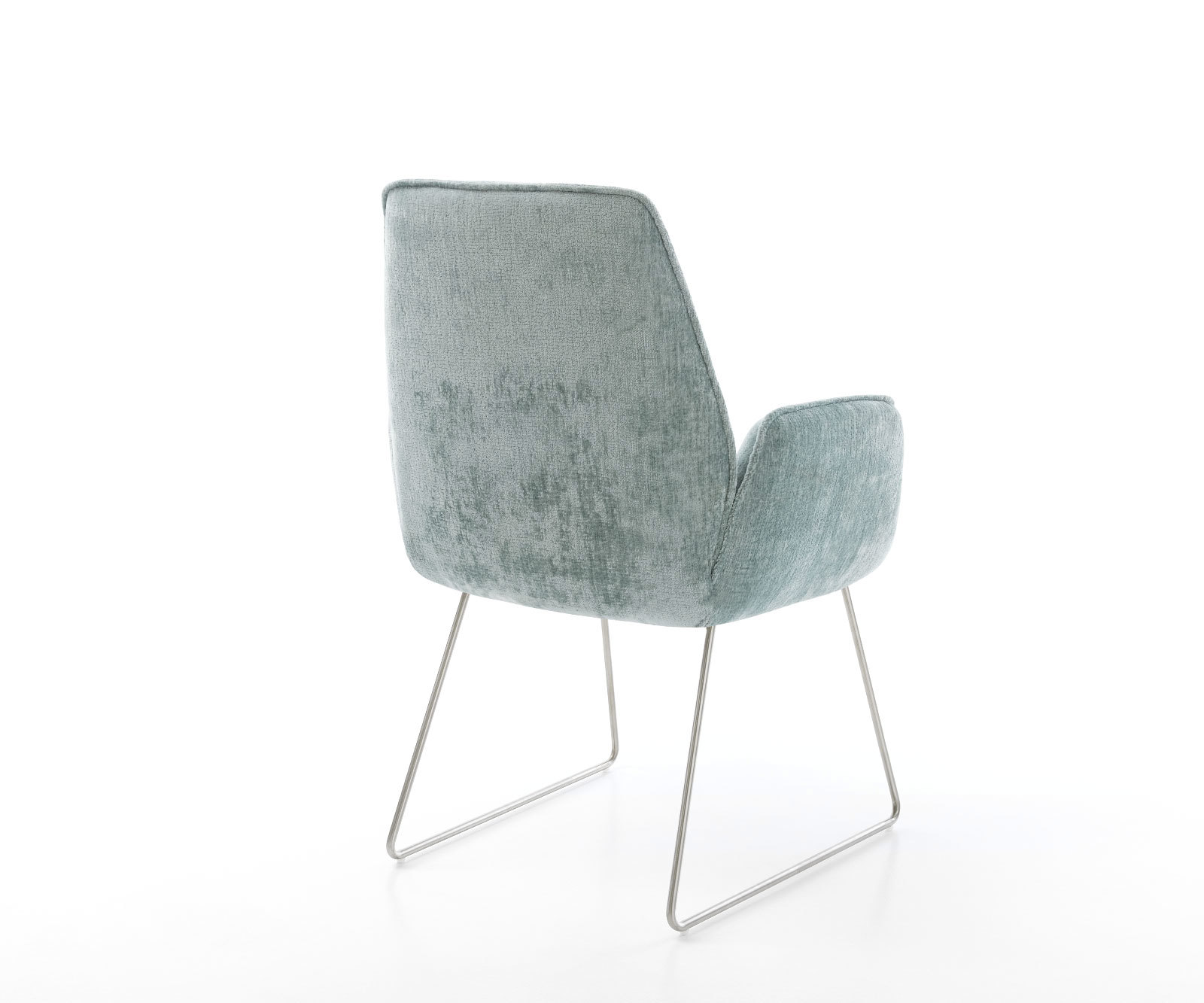 Étkezőszék Zoa-Flex mikroszálas pasztellkék vékony lábazat rozsdamentes acél zsákrugós - Image 5