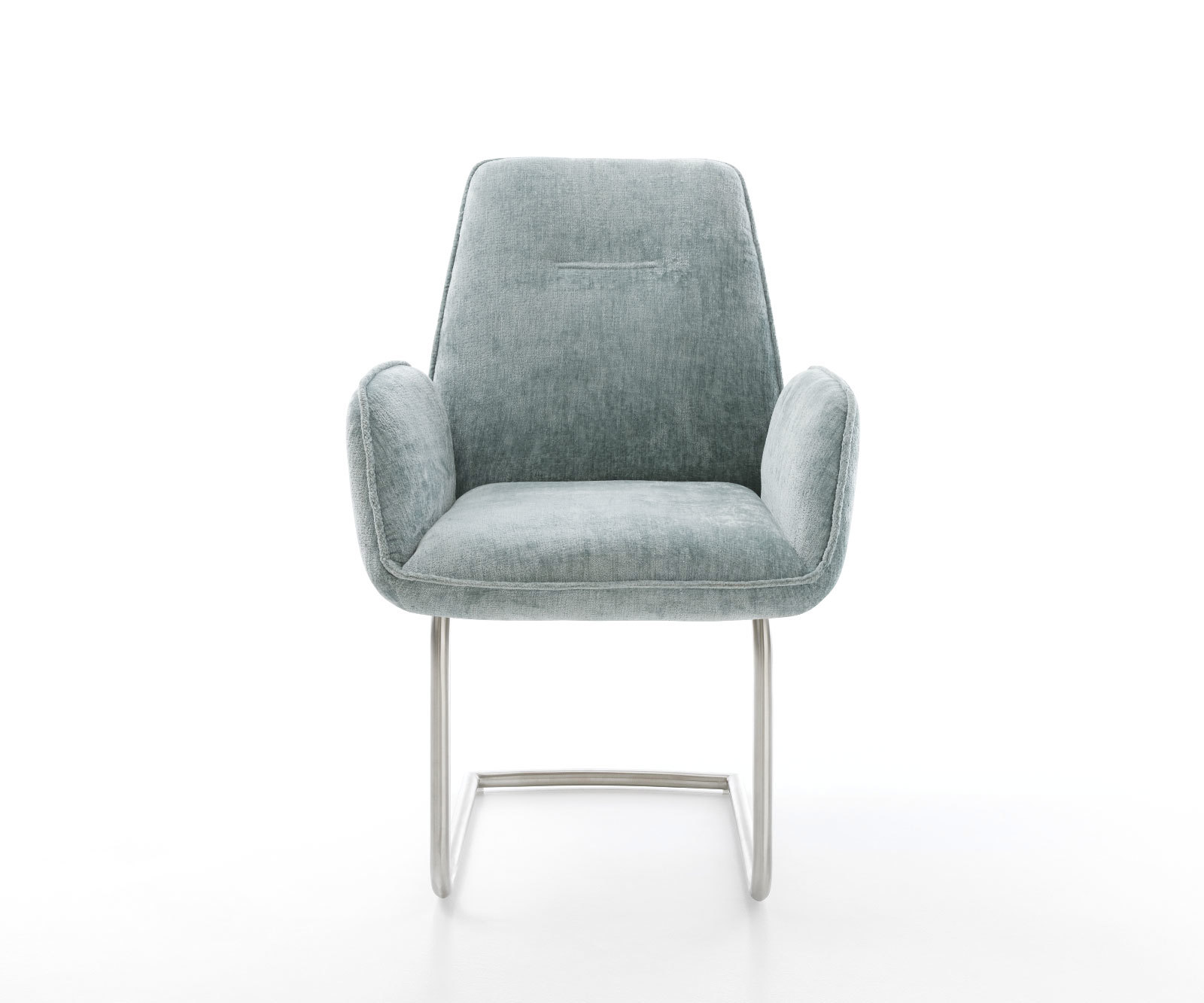 Étkezőszék Zoa-Flex mikroszálas pasztellkék étkezőszék kerek rozsdamentes acél zsákrugós - Image 2