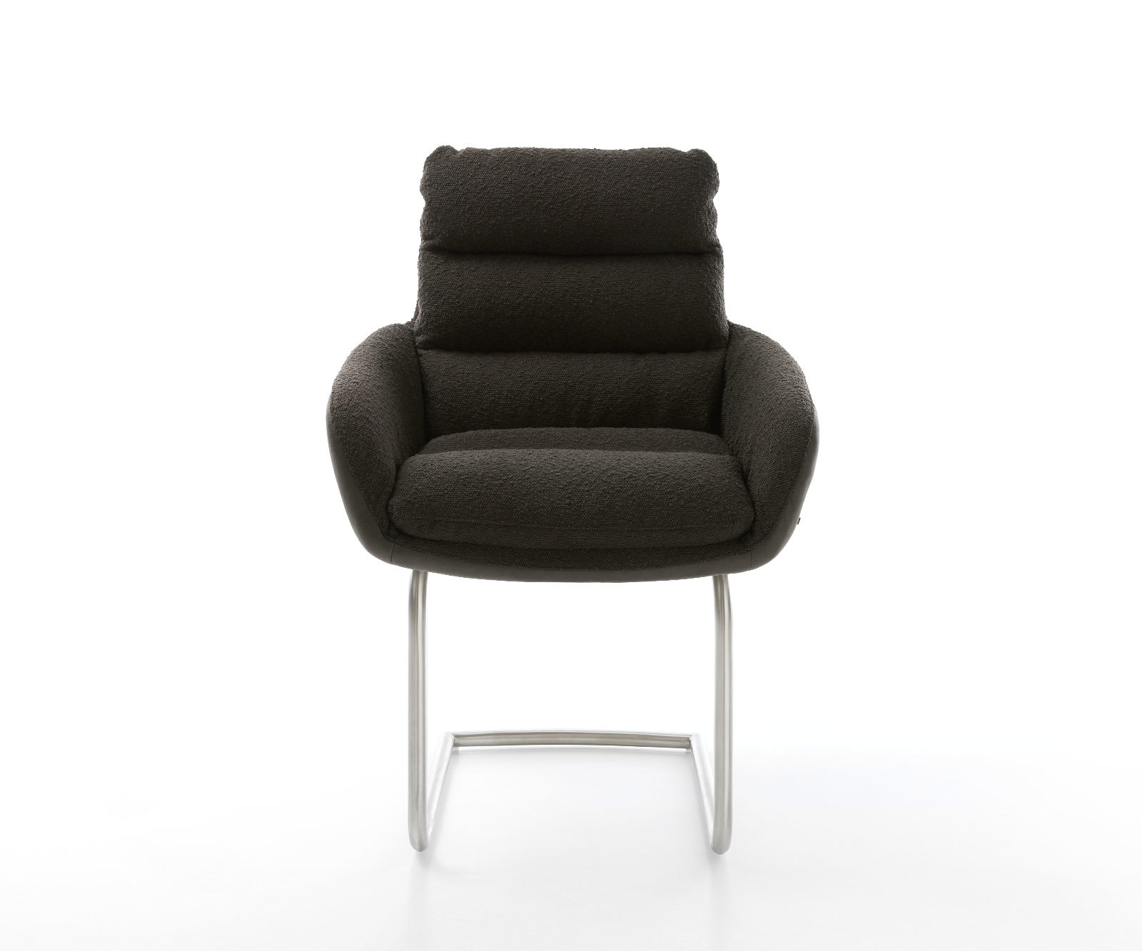 Étkezőszék Abelia-Flex kárpitozott karfás vegyes anyag fekete kerek rozsdamentes acél láb - Image 2