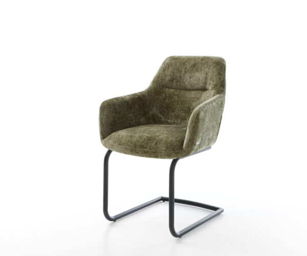 Étkezőszék Pejo-Flex mikroszálas oliva étkezőszék kerek fekete zsákrugós