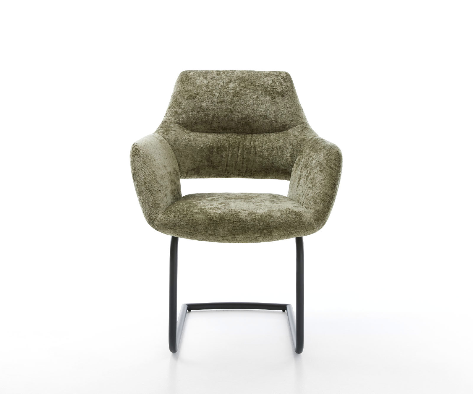 Étkezőszék Yago-Flex karfás mikroszálas oliva étkezőszék kerek fekete zsákrugós - Image 2