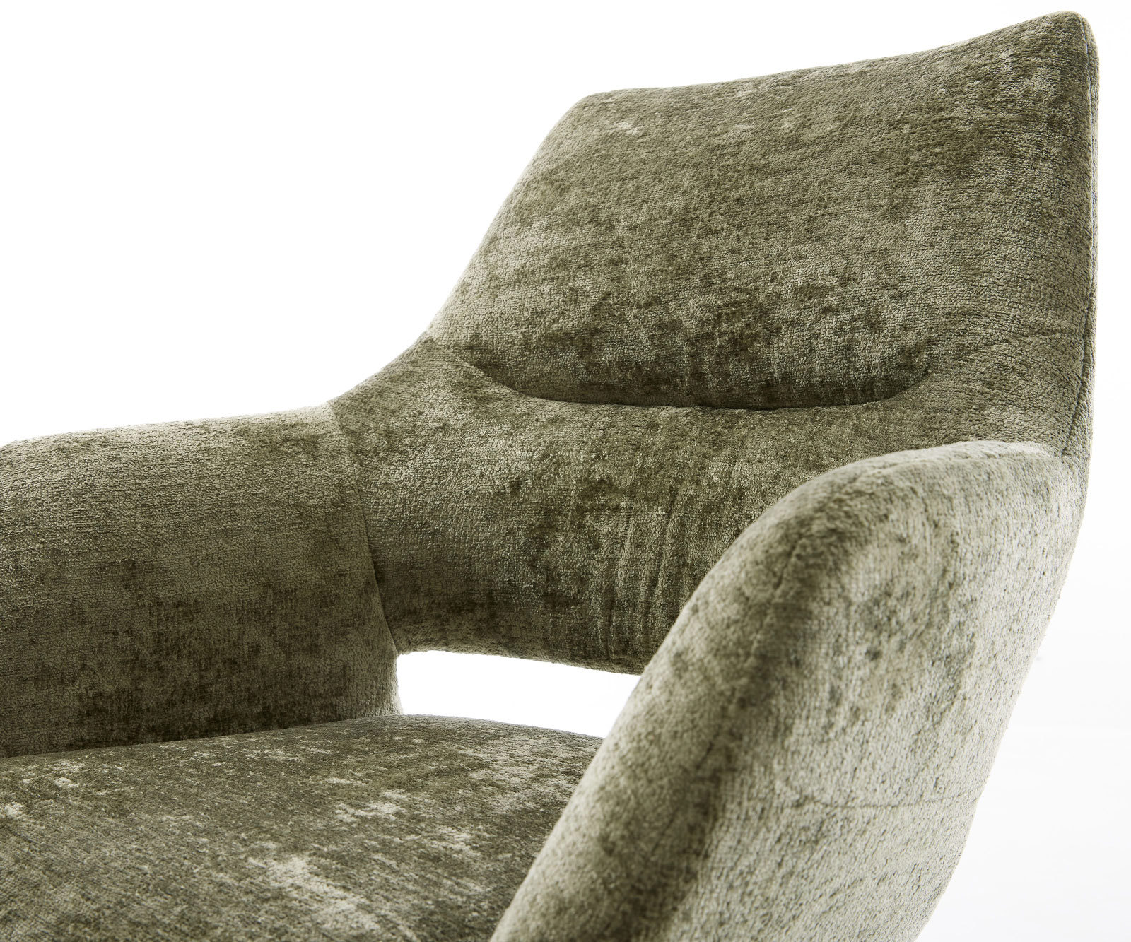 Étkezőszék Yago-Flex karfás mikroszálas oliva étkezőszék kerek fekete zsákrugós - Image 4