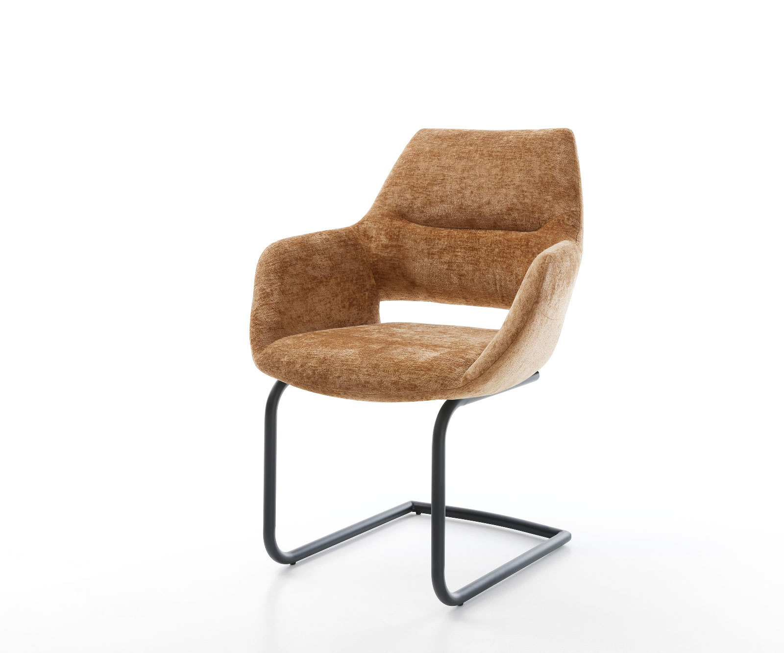 Étkezőszék Yago-Flex karfás mikroszálas rozsdás kerek fekete zsákrugós étkezőszék