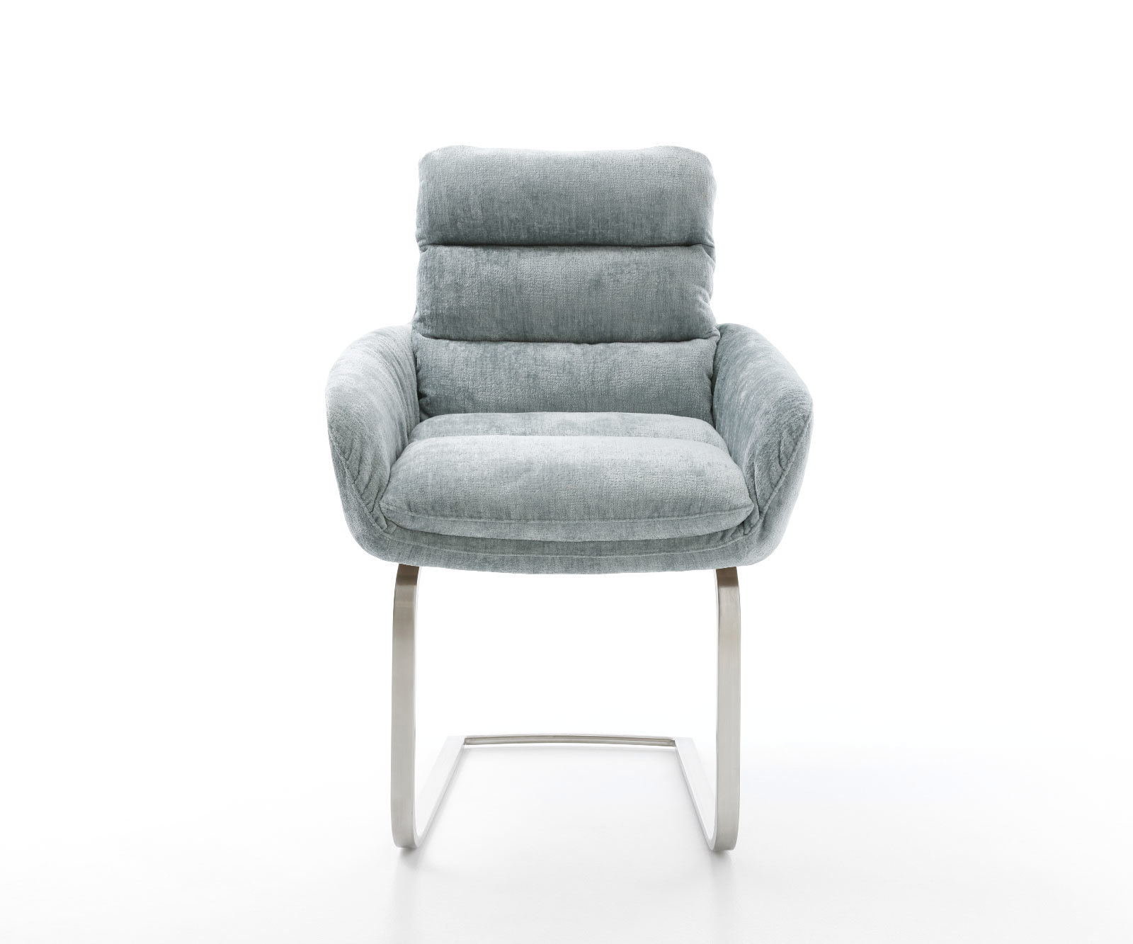 Étkezőszék Abelia-Flex karfás mikroszálas pasztellkék étkezőszék lapos rozsdamentes acél - Image 2