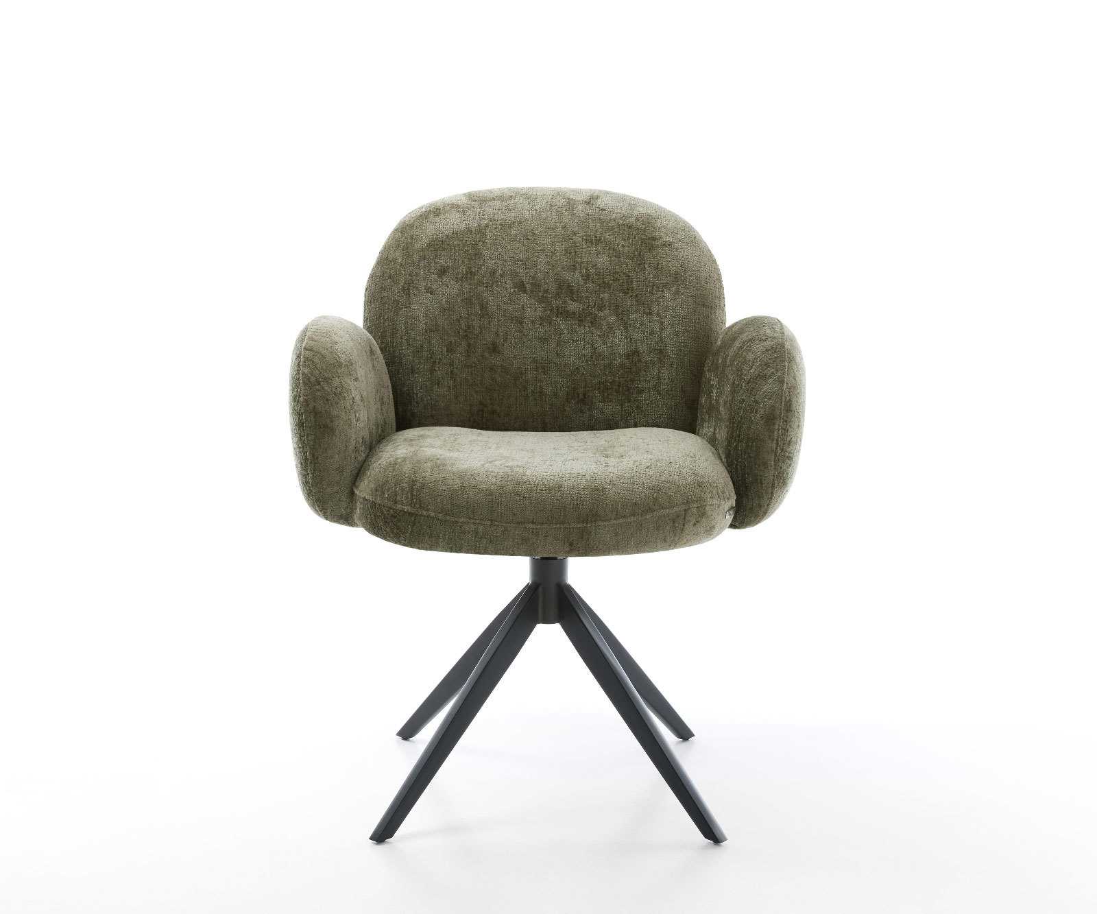 Étkezőszék Nube-Flex karfás mikroszálas oliva kereszt láb széles fekete 360° forgatható billenő zsákrugós - Image 2