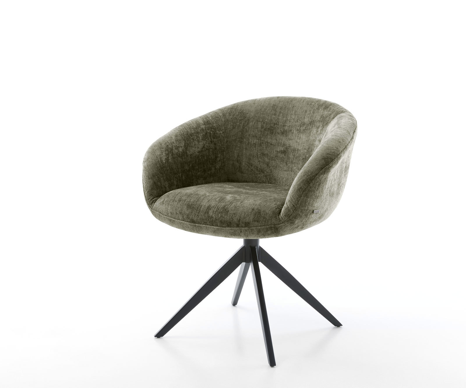 Étkezőszék Vinka-Flex karfás mikroszálas oliva kereszt láb széles fekete 360° forgatható billenő zsákrugós