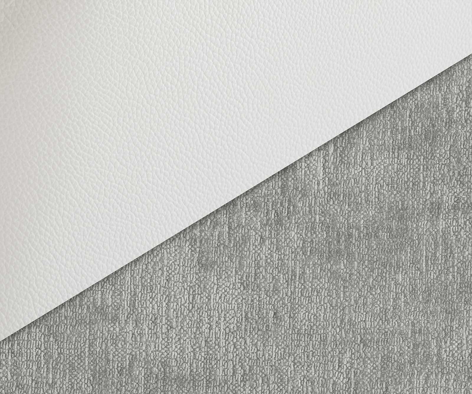 Étkezőszék Zoa-Flex vegyes anyag valódi bőr fehér ezüstszürke kereszt láb széles fehér 360° forgatható billenő zsákrugós - Image 3