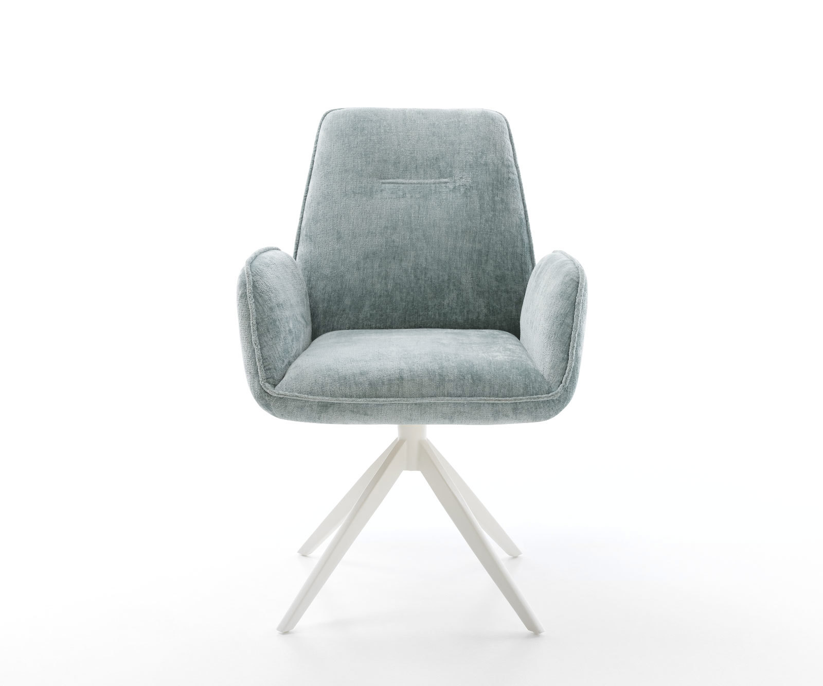 Étkezőszék Zoa-Flex mikroszálas pasztellkék kereszt láb széles fehér 360° forgatható billenő zsákrugós matrac - Image 2