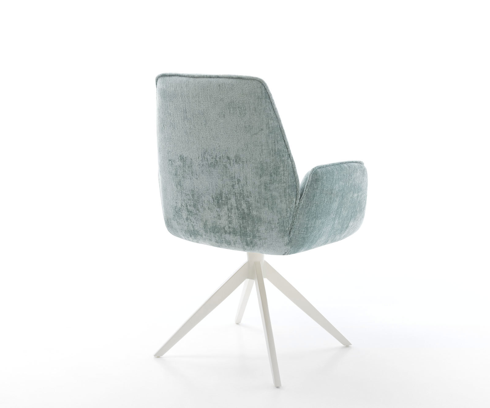 Étkezőszék Zoa-Flex mikroszálas pasztellkék kereszt láb széles fehér 360° forgatható billenő zsákrugós matrac - Image 5