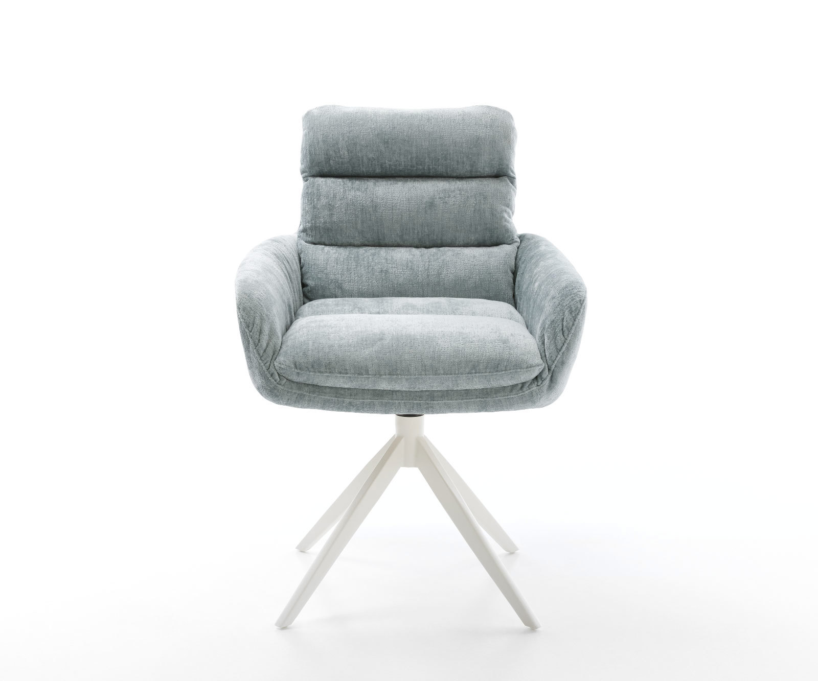 Étkezőszék Abelia-Flex mikroszálas pasztellkék kereszt láb széles fehér 360° forgatható billenő funkcióval - Image 2