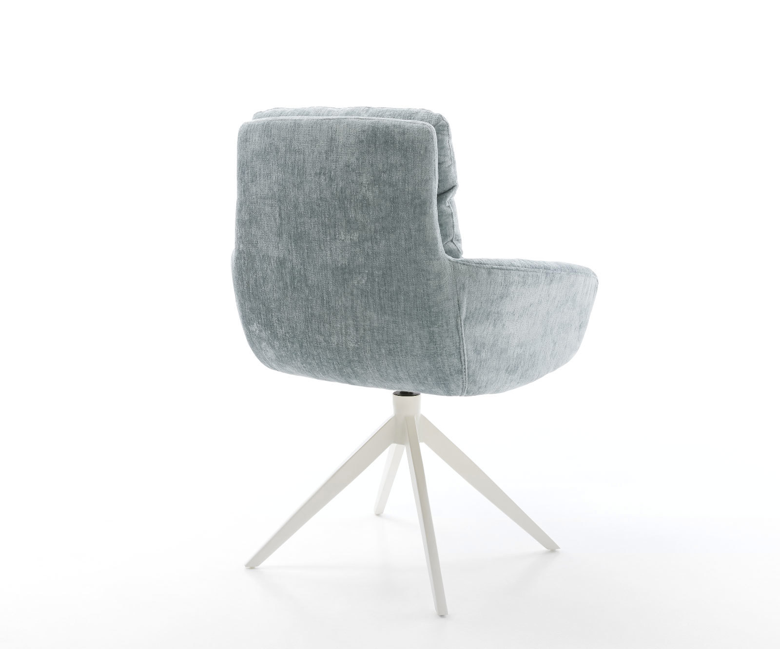 Étkezőszék Abelia-Flex mikroszálas pasztellkék kereszt láb széles fehér 360° forgatható billenő funkcióval - Image 5