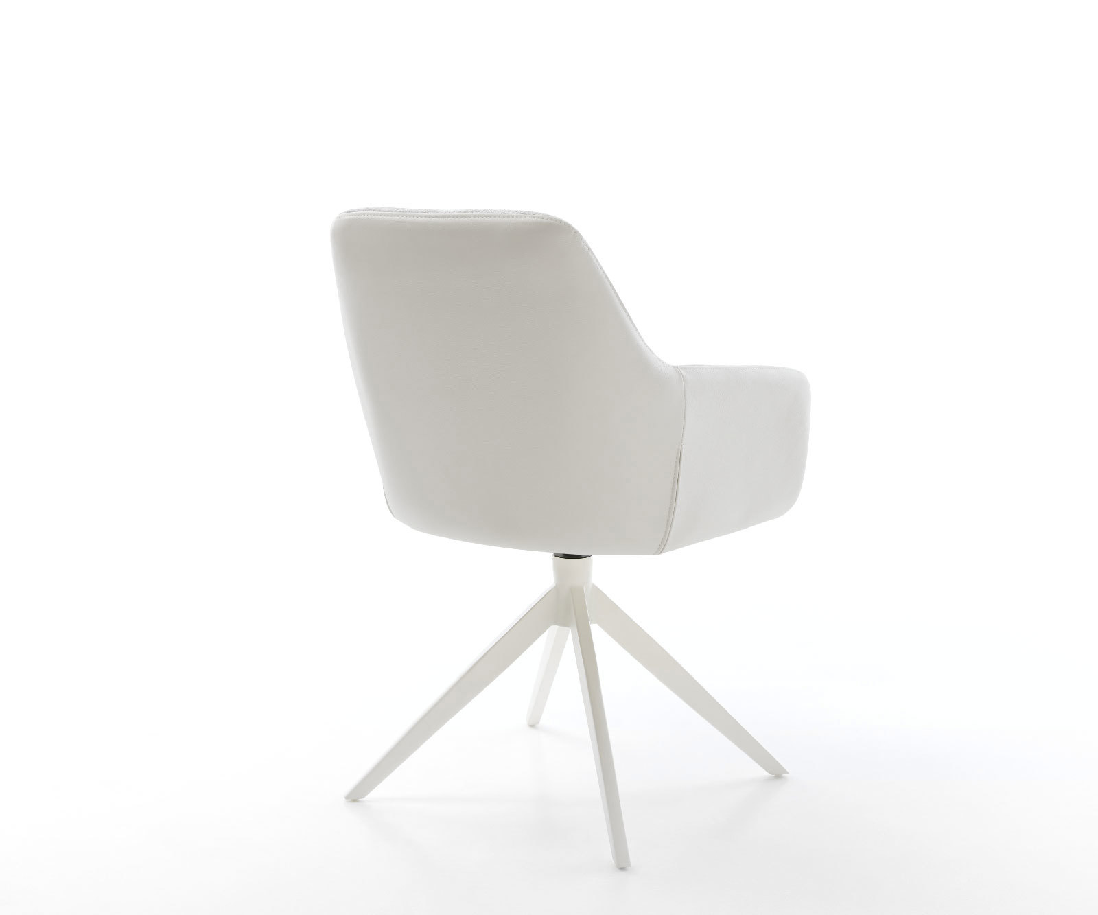 Étkezőszék Pejo-Flex vegyes anyag valódi bőr fehér ezüstszürke kereszt láb széles fehér 360° forgatható billenő funkció zsákrugós matrac - Image 5