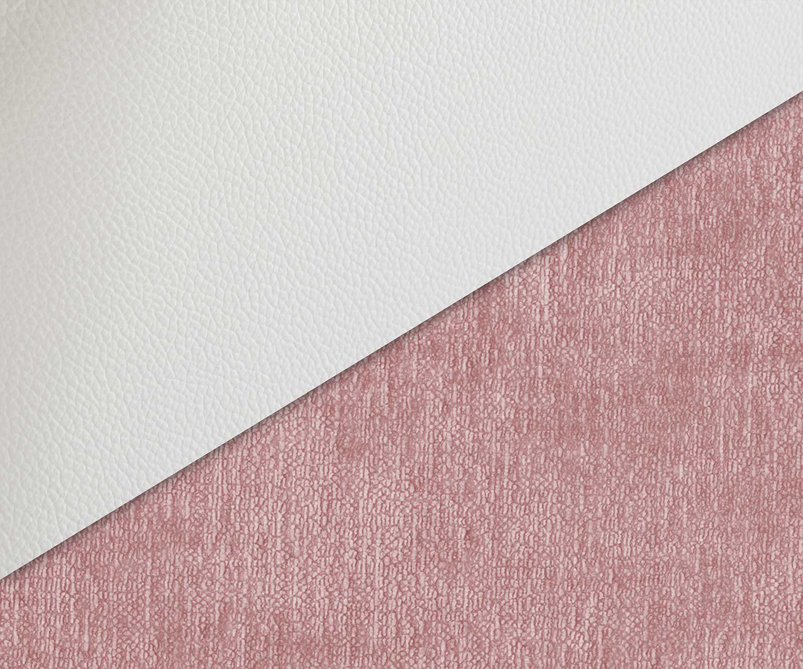 Étkezőszék Luan-Flex karfás vegyes anyag valódi bőr fehér-rózsaszín kereszt láb széles fehér 360° forgatható billenő funkció - Image 3