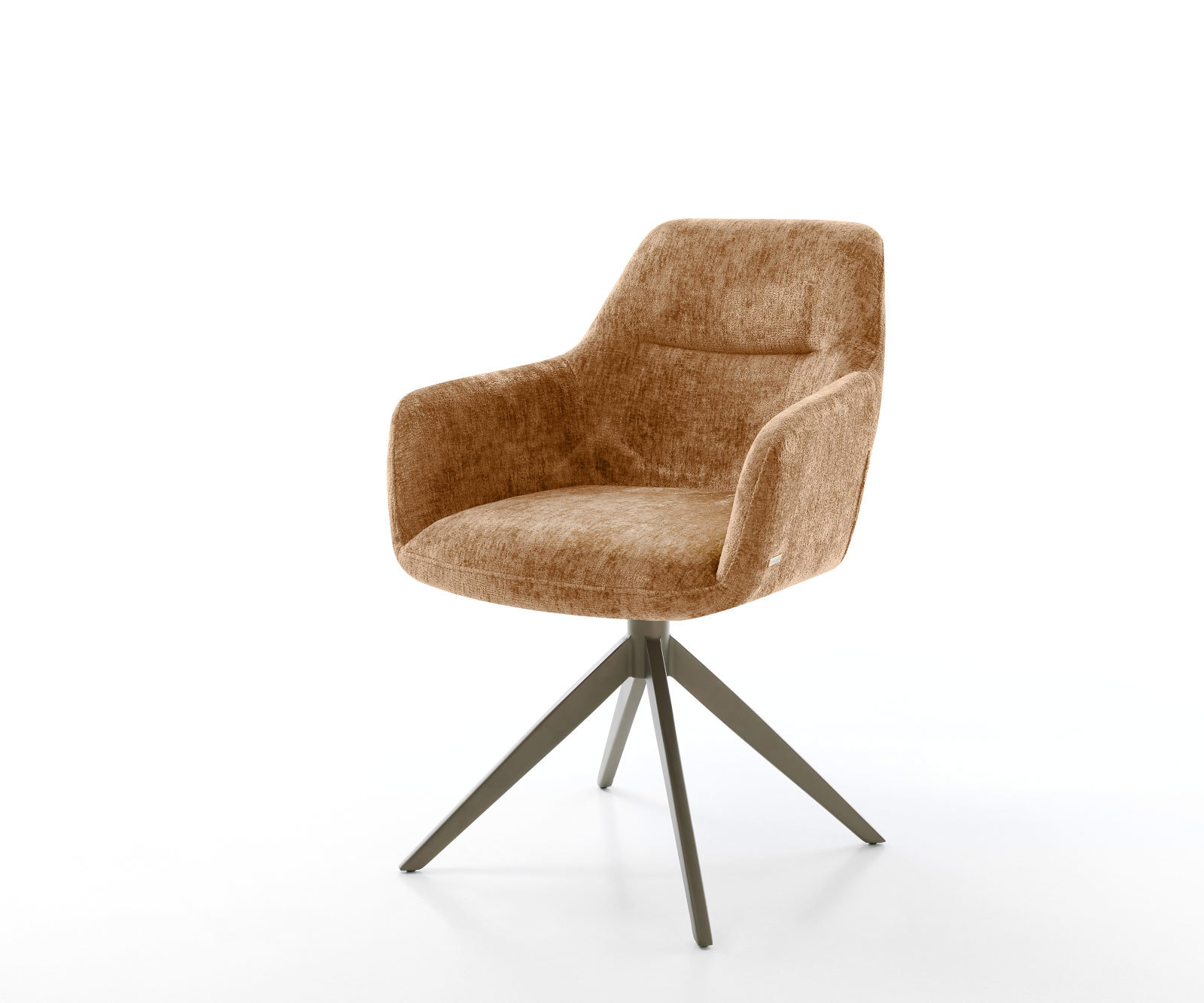 Étkezőszék Pejo-Flex plüss kordbársony rozsdás kereszt láb széles titán hatású 360° forgatható billenő zsákrugós matraccal