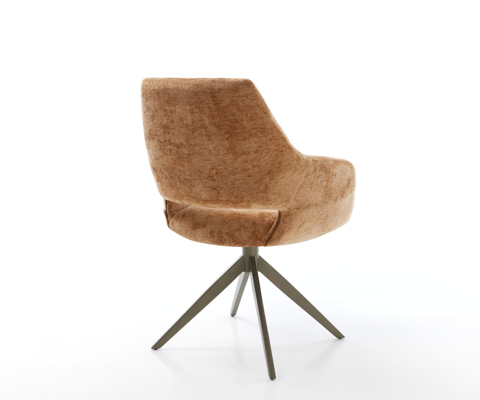 Étkezőszék Yago-Flex karfás chenille rozsdás kereszt láb széles titán effekt felület 360° forgatható hintamechanizmus zsákrugós - Image 5