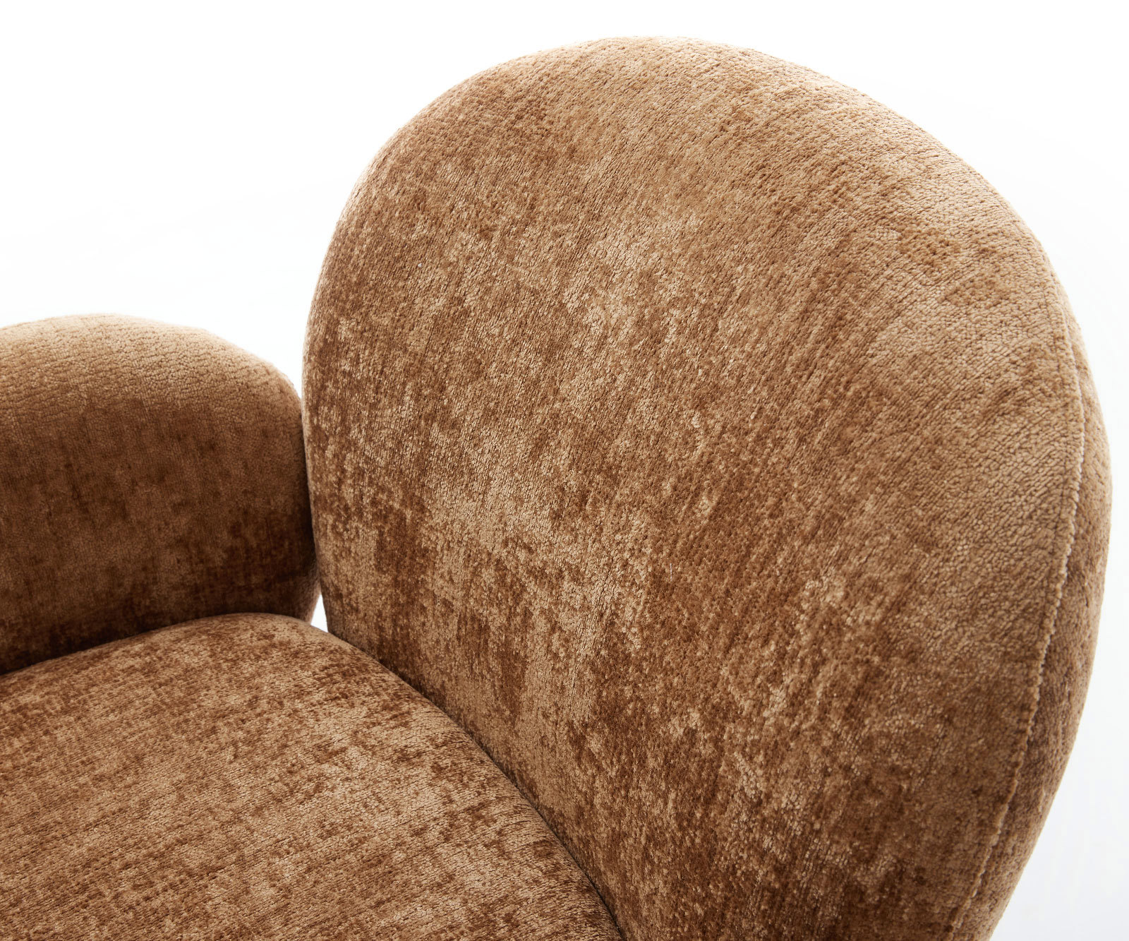 Étkezőszék Nube-Flex karfás chenille rozsdás kereszt láb széles titán effekt felület 360° forgatható hintamechanizmus zsákrugós matraccal - Image 4