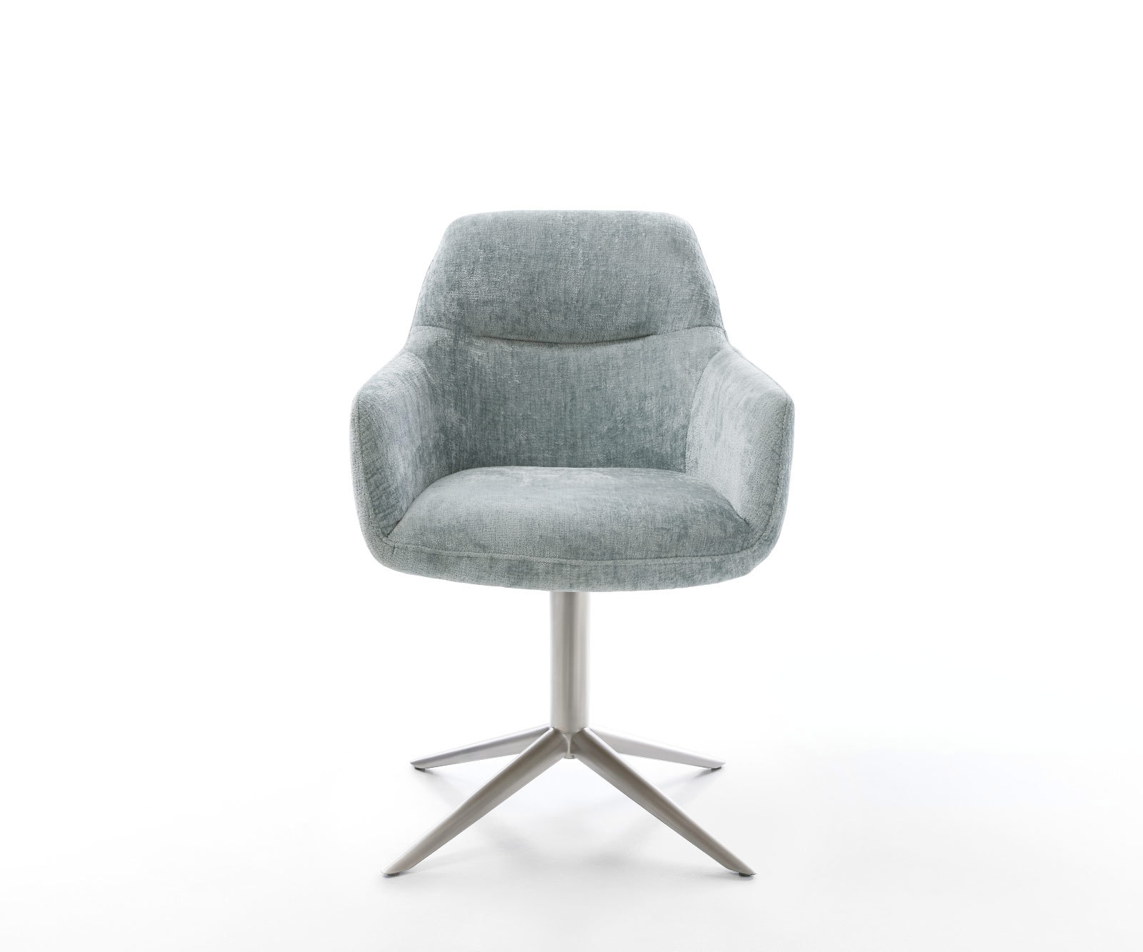 Étkezőszék Pejo-Flex chenille pasztellkék rozsdamentes acél kereszt láb 360° forgatható billenő funkció zsákrugós matrac - Image 2