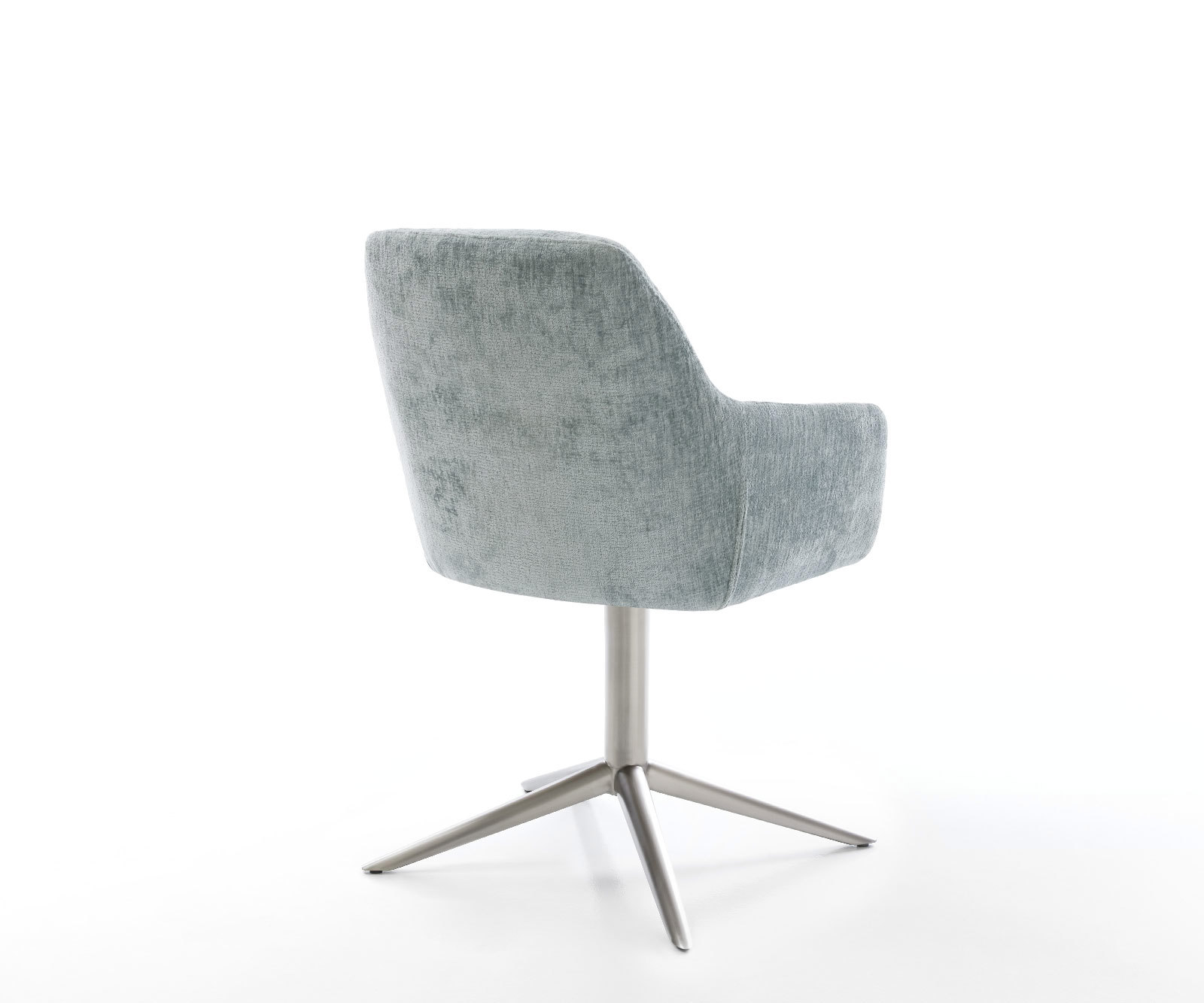 Étkezőszék Pejo-Flex chenille pasztellkék rozsdamentes acél kereszt láb 360° forgatható billenő funkció zsákrugós matrac - Image 5