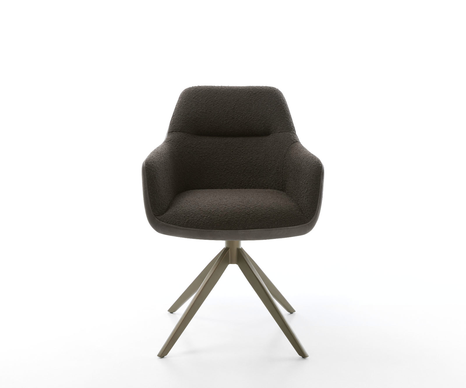 Étkezőszék Pejo-Flex vegyes anyag fekete kereszt láb széles titán effekt felület 360° forgatható billenő zsákrugós - Image 2