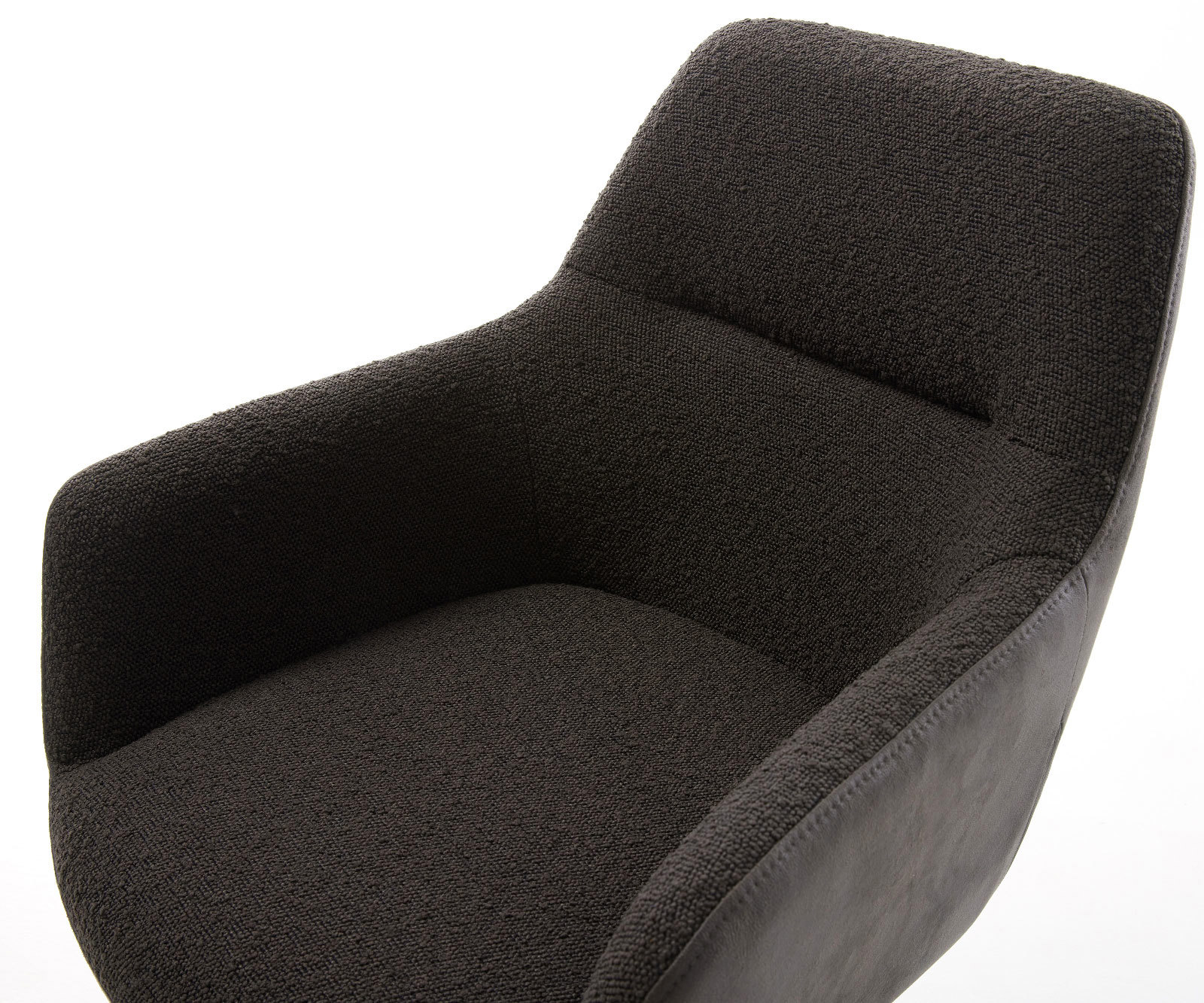 Étkezőszék Pejo-Flex vegyes anyag fekete kereszt láb széles titán effekt felület 360° forgatható billenő zsákrugós - Image 4