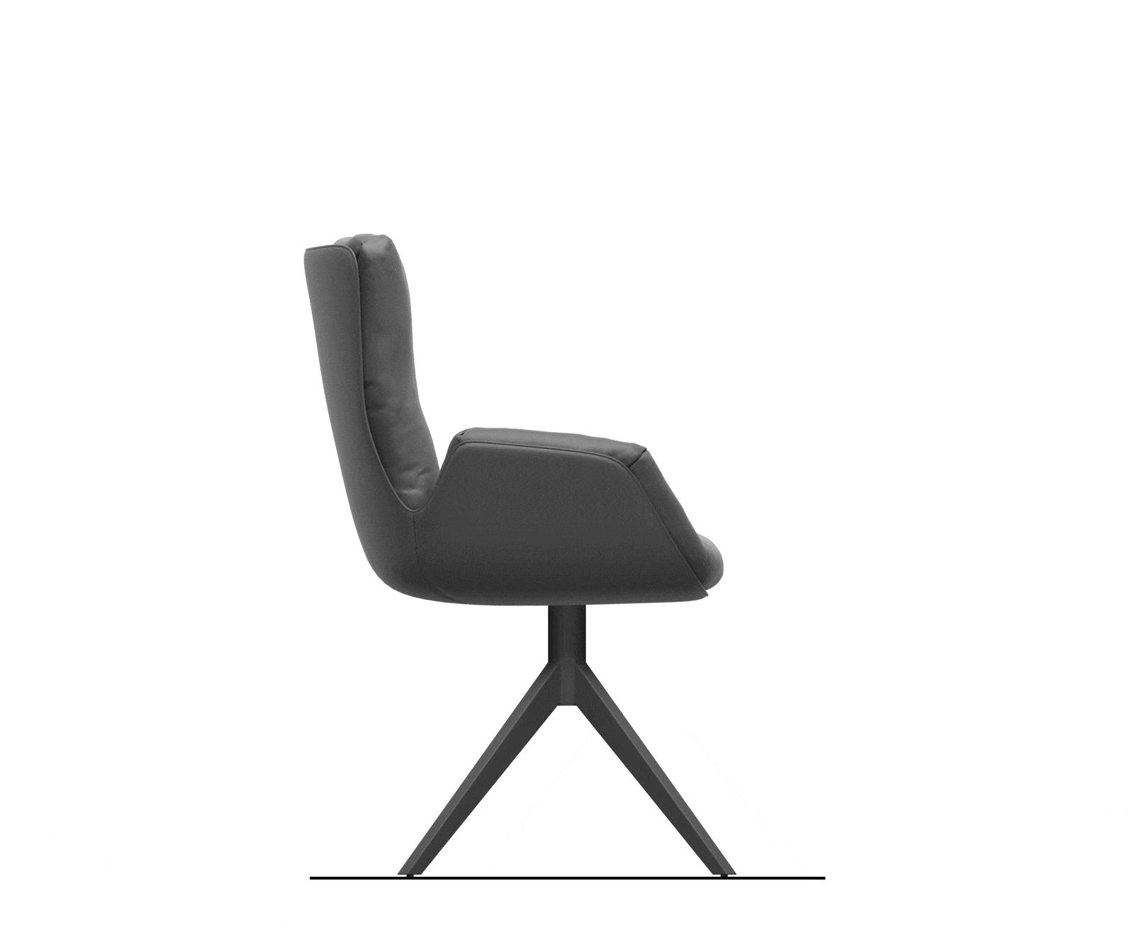 Étkezőszék Clea-Flex vegyes anyagok fekete kereszt láb széles titán effekt felület 360° forgatható billenő funkció - Image 8